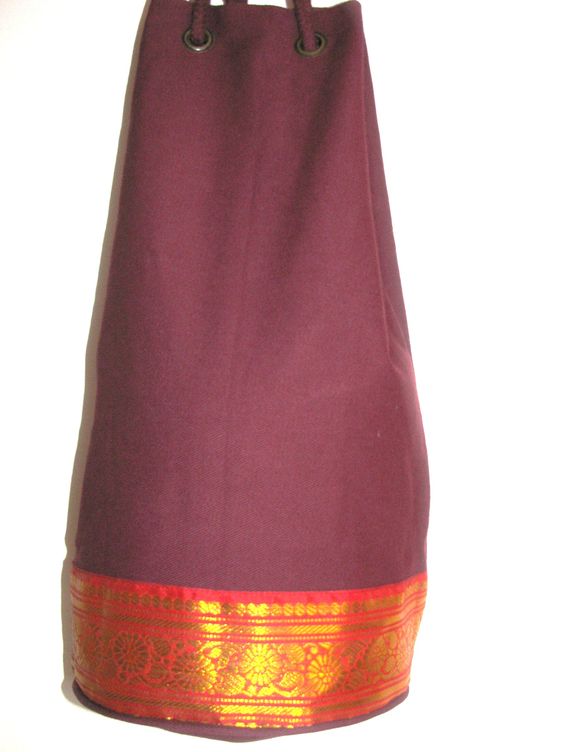 Kids Solid Yoga Mat Bag with Saree Lace