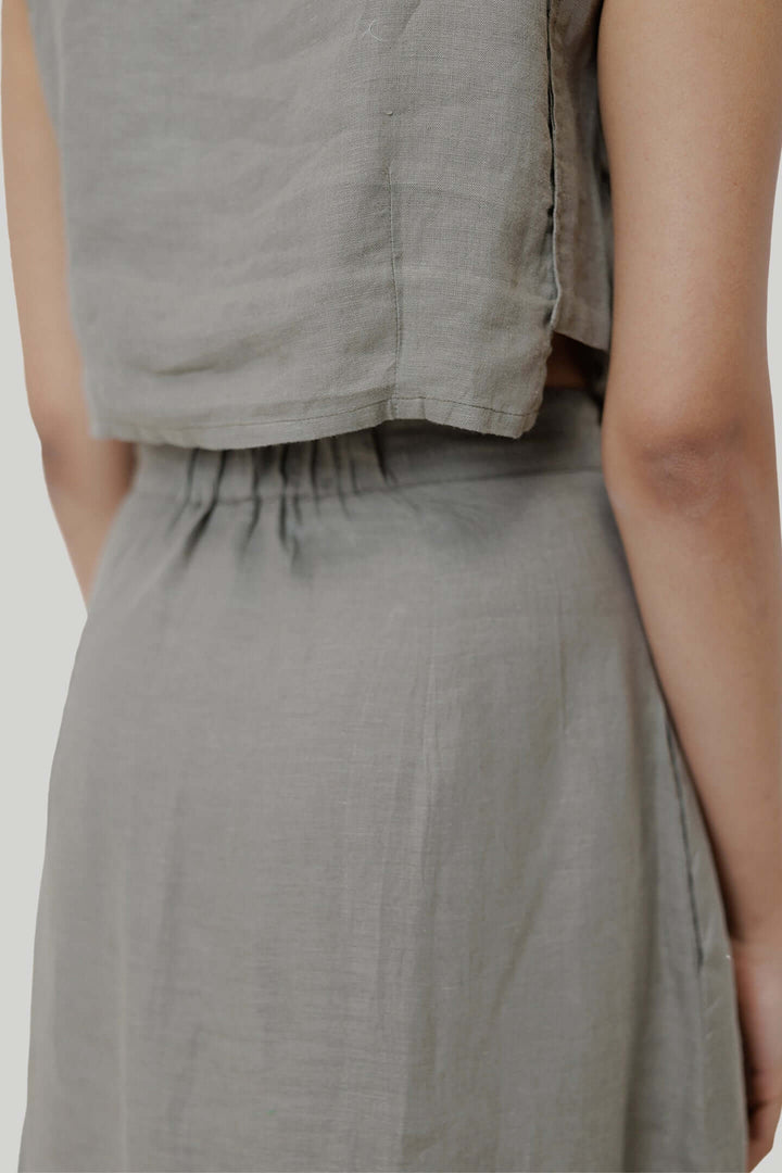 Overlap Midi Skirt - Dark Green