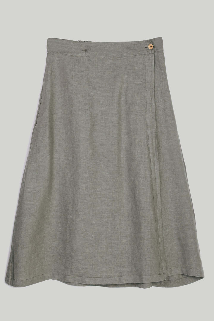 Overlap Midi Skirt - Dark Green