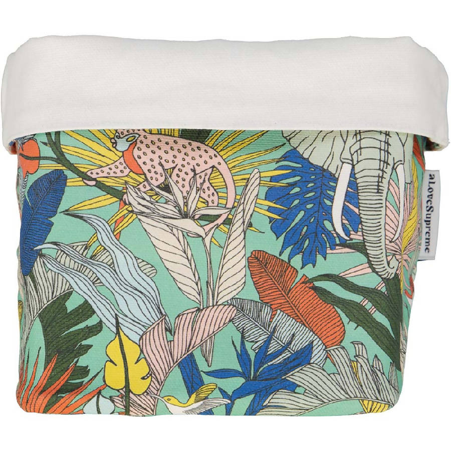 Small Fabric Pot / Wild At Heart - Green