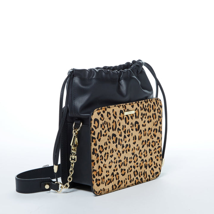 Susu The Patricia Black Leopard Leather Purse