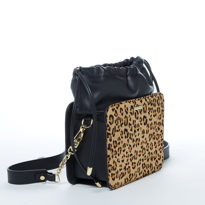 Susu The Patricia Black Leopard Leather Purse