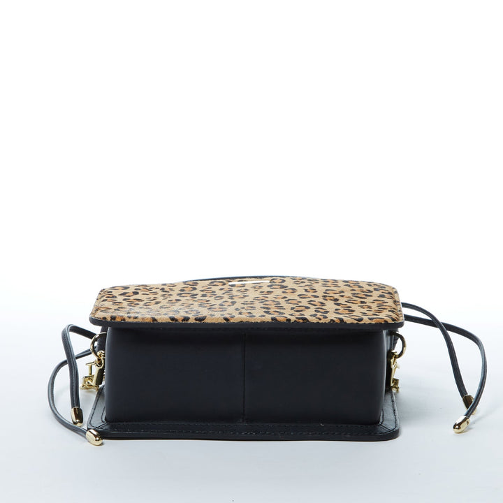 Susu The Patricia Black Leopard Leather Purse
