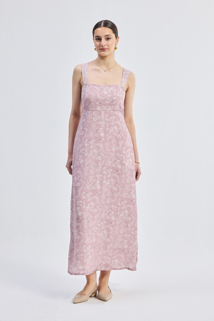 Perfect Floral Maxi With Tapered Straps | Pink