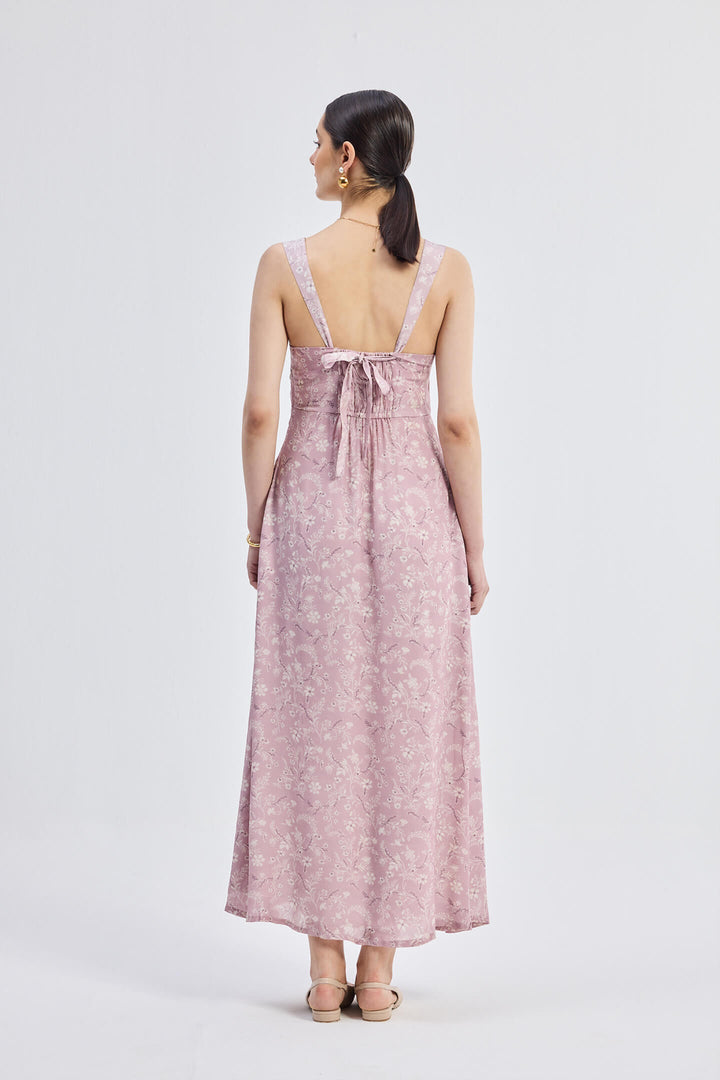 Perfect Floral Maxi With Tapered Straps | Pink