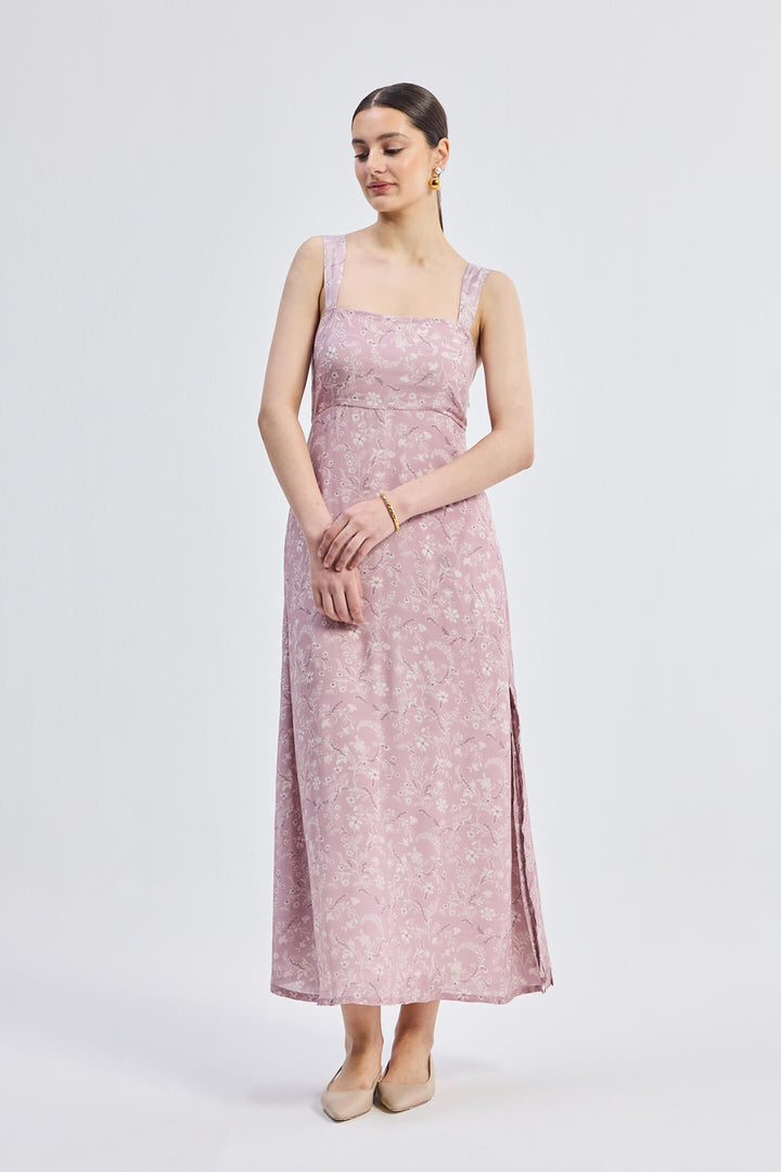 Perfect Floral Maxi With Tapered Straps | Pink