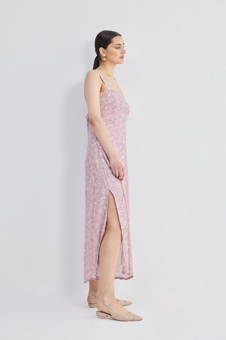 Perfect Floral Maxi With Tapered Straps | Pink