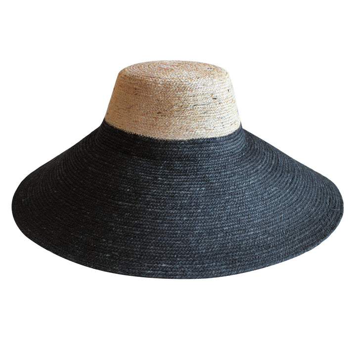 Riri Duo Jute Handwoven Straw Hat - Natural & Black