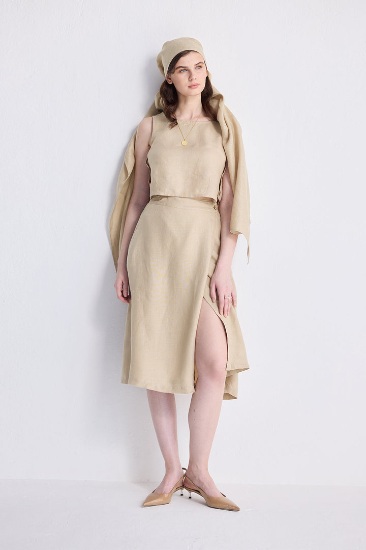 Boxy Crop Top | Neutral Beige