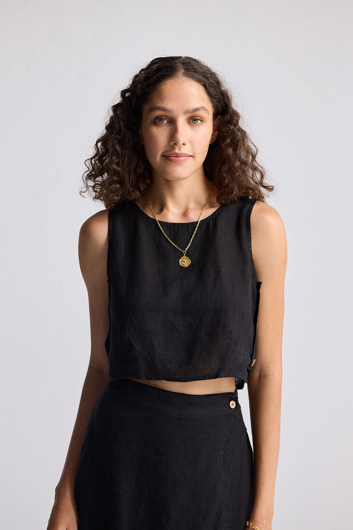 Boxy Crop Top | Black