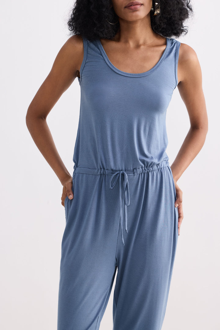 Relaxed Drawstring Jumpsuit | Blue