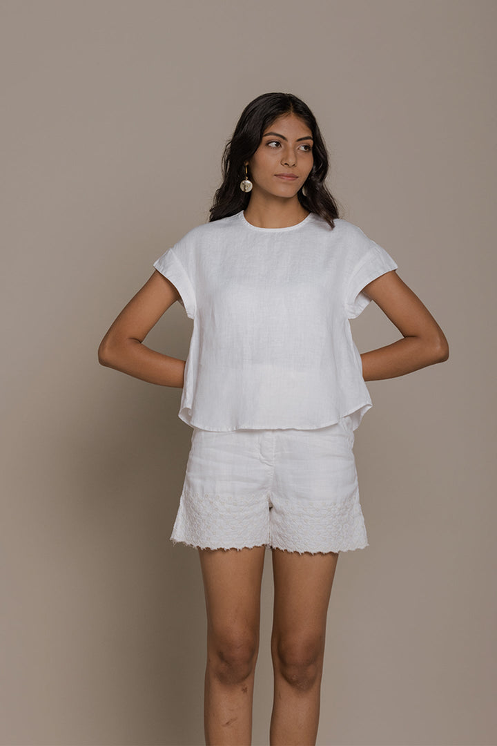 Sandcastle Saturdays Top - White