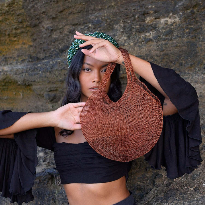 Sol Mesh Wire Tote Bag - Copper