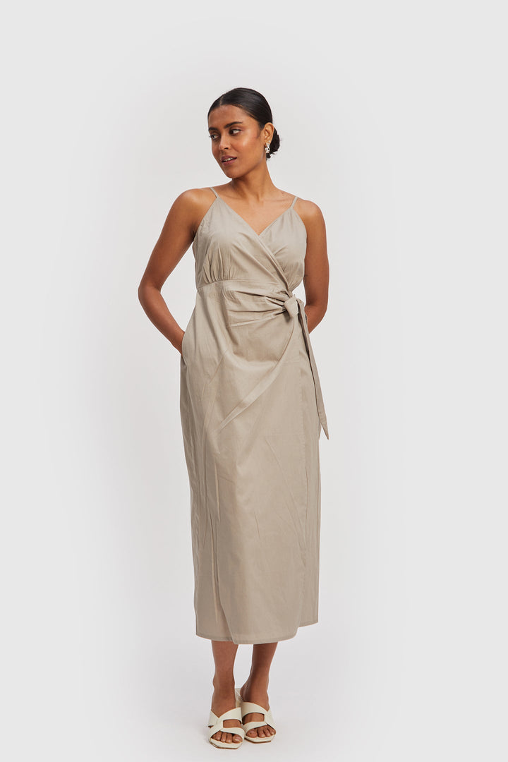 Strappy Wrap Dress - Ecru