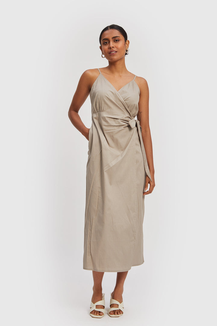Strappy Wrap Dress - Ecru