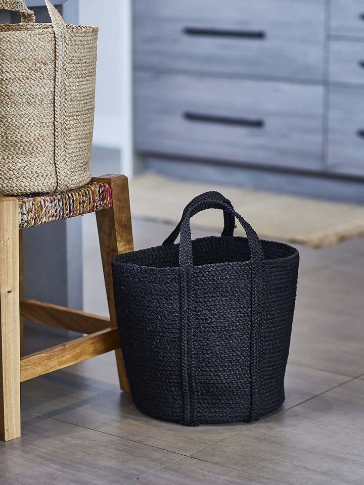Kata Basket with Handle - Black