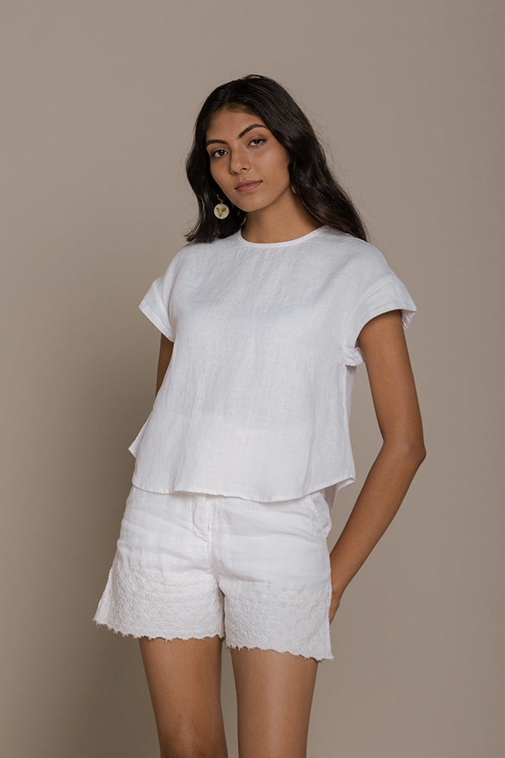 Sandcastle Saturdays Top - White
