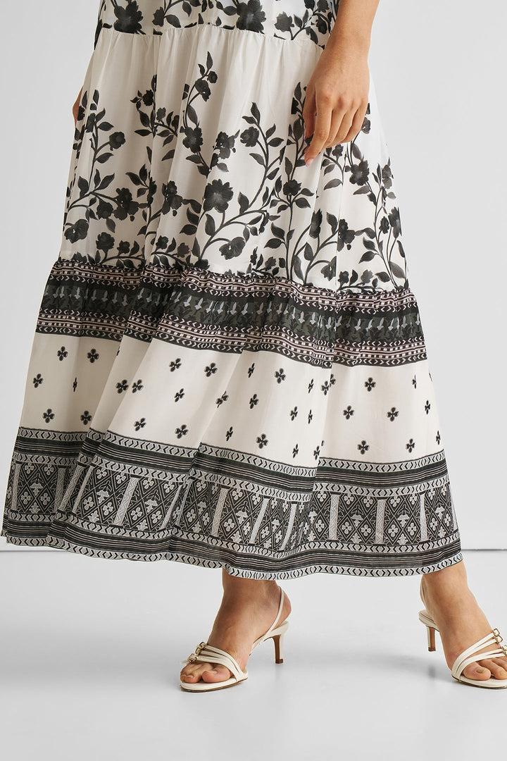 Strappy Tiered Maxi Dress - Florals