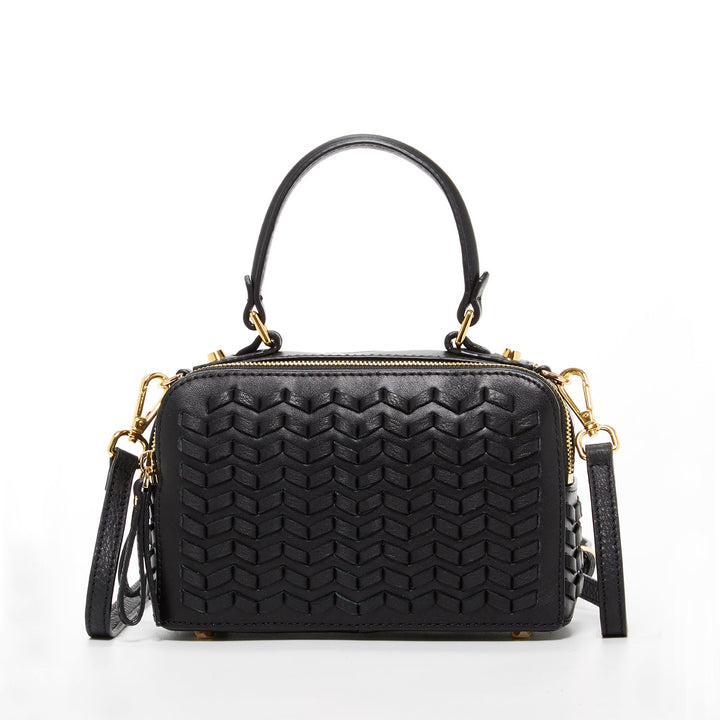 Susu The Kayla Woven Leather Bag - Black
