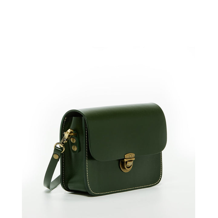 Nanah Dark Green Leather  Crossbody Bag