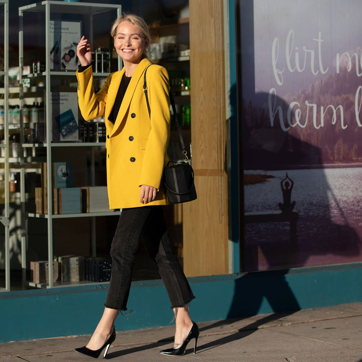 Susu The Harper Black Leather Bucket Bag