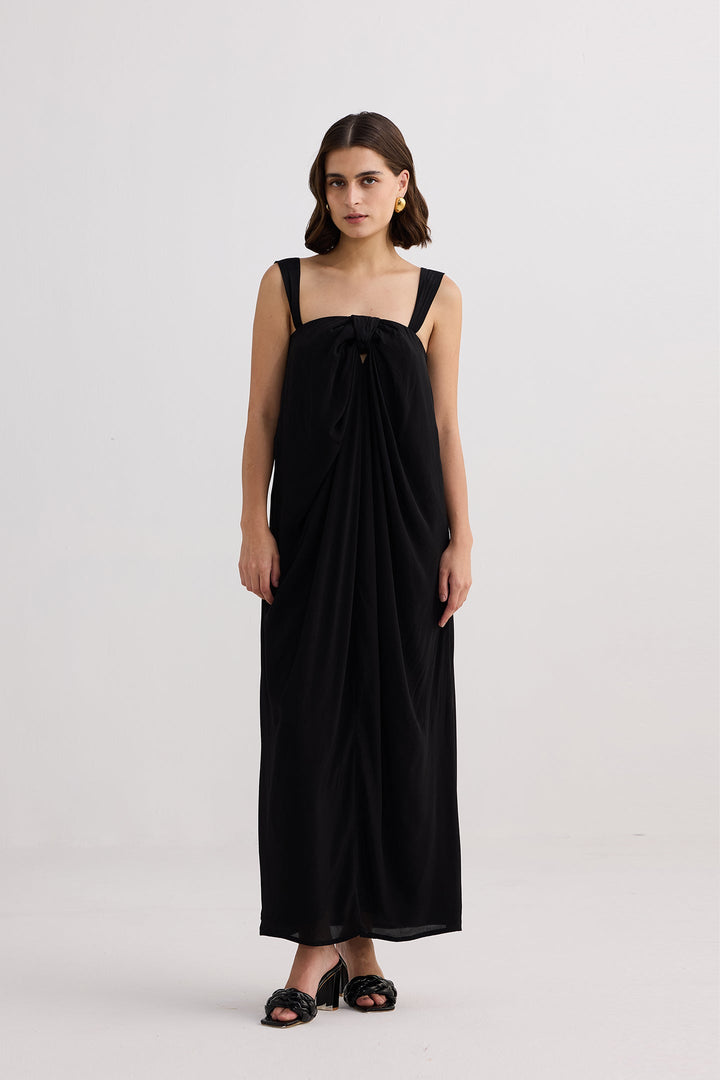 Twilight Twist Strappy Maxi Dress | Black