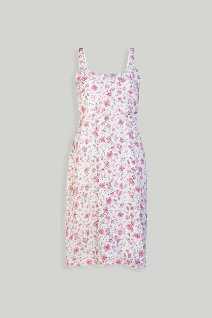 Fitted Knee Length Floral Dress