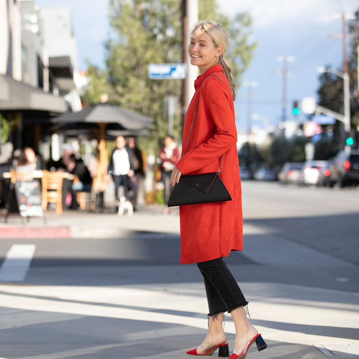 Susu The Angelica Black Leather Clutch Bag