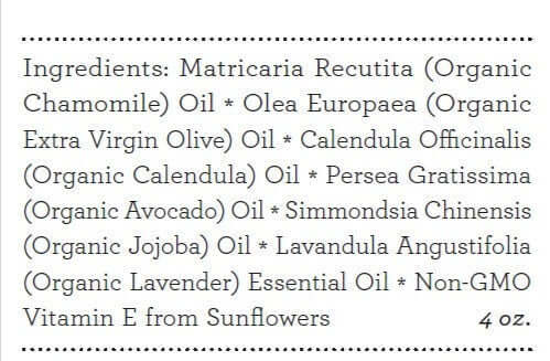 Organic Calming Baby Oil - Nourishing, Soothing, Calming