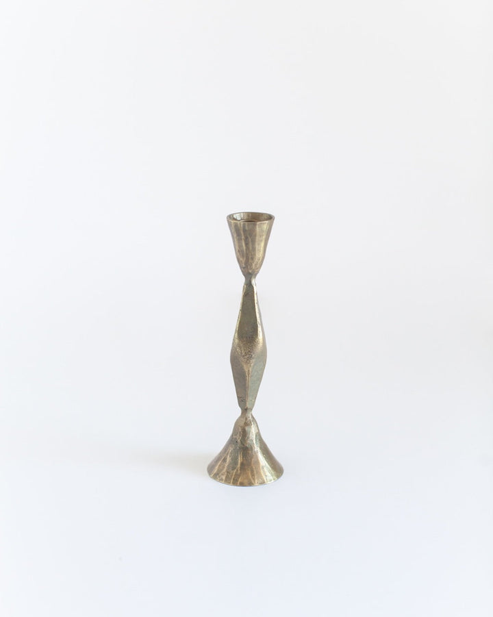 S/2 High Diamond Candlestands | Brass Finish