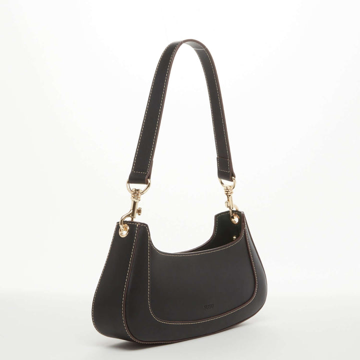 Susu The Emily Leather Baguette Bag - Black