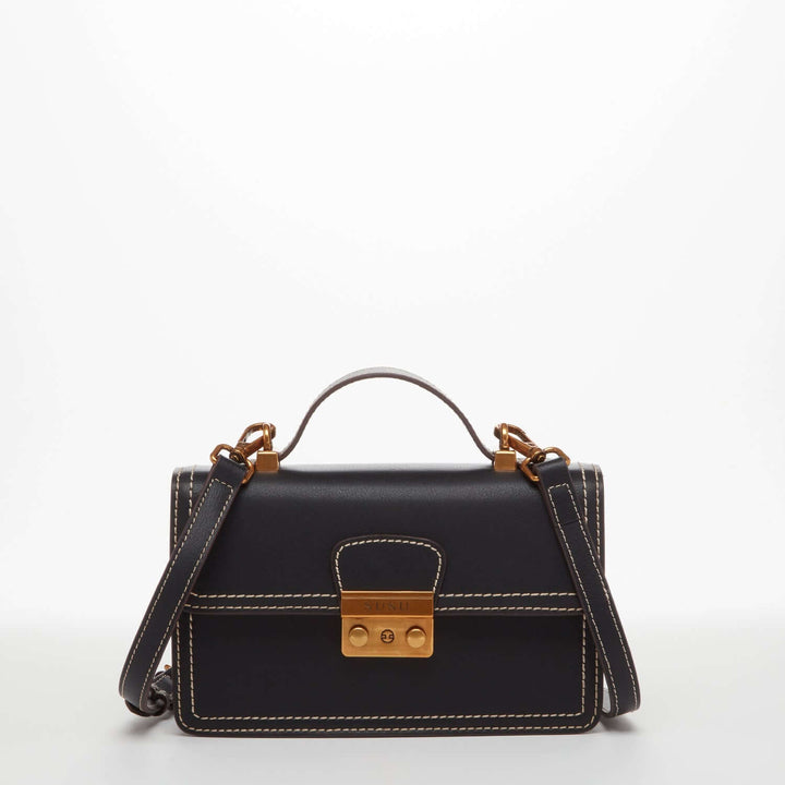 Susu The Jessica Small Leather Crossbody Bag Black