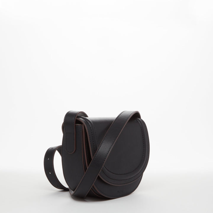 Susu The Sarah Black Leather Saddle Bag