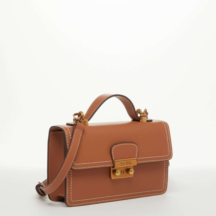 Susu The Jessica Brown Leather Crossbody Bag