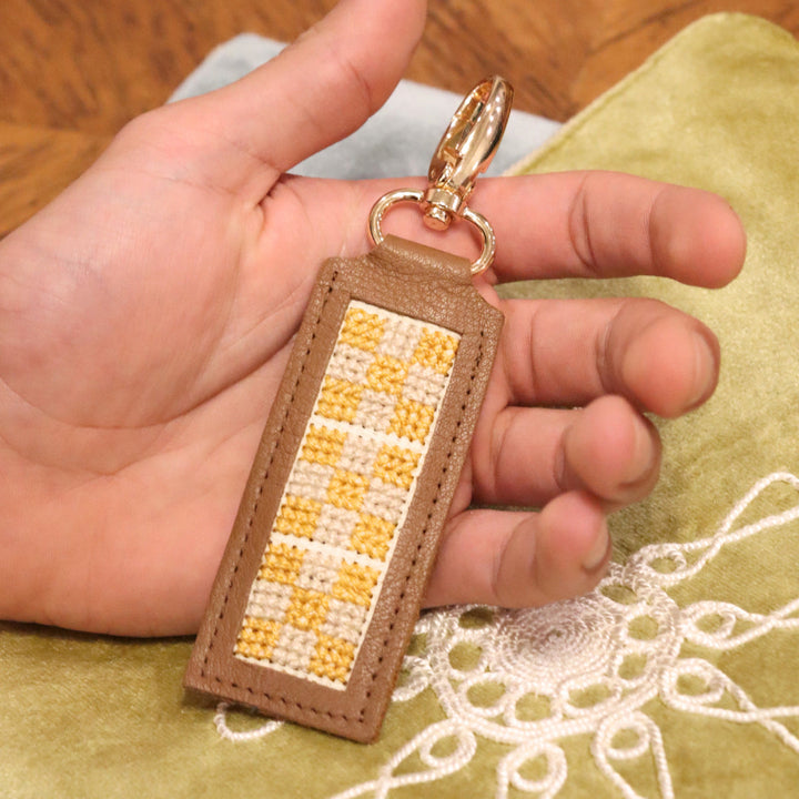 Tatreez Leather Key Fob