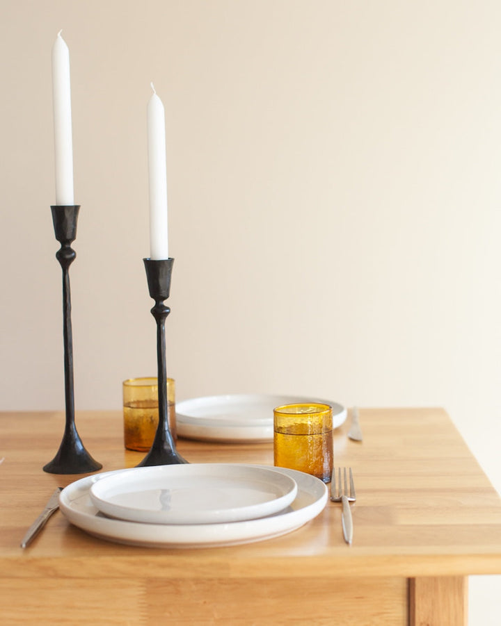 S/2 Gemini Candlesticks - Black Finish