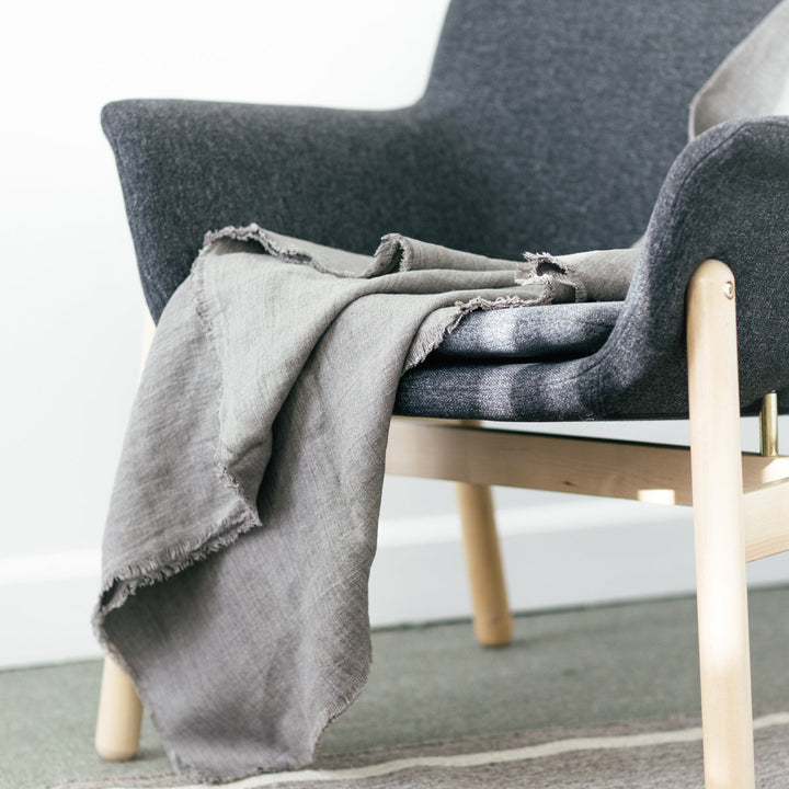 Stone Washed Linen Throw