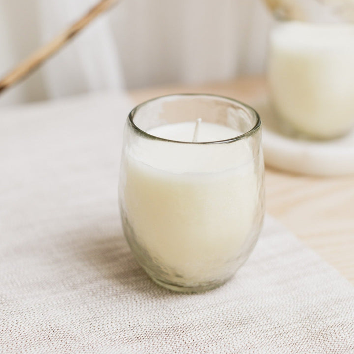 Pebbled Filled Votive Candles | Set of 3