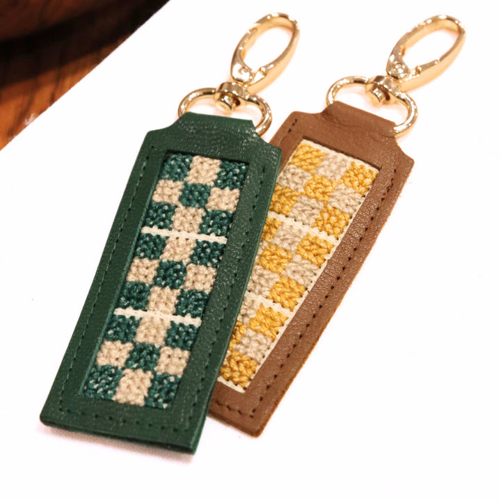 Tatreez Leather Key Fob