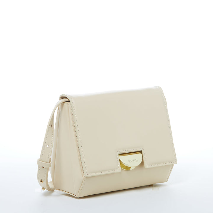 Elizabeth Leather Saddle Bag - Off White