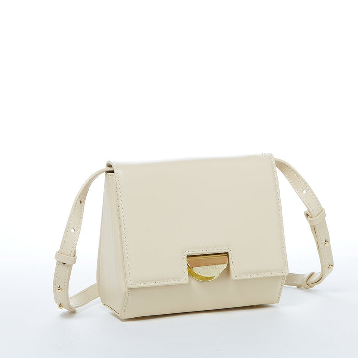 Elizabeth Leather Saddle Bag - Off White