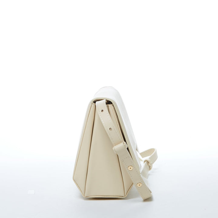 Elizabeth Leather Saddle Bag - Off White