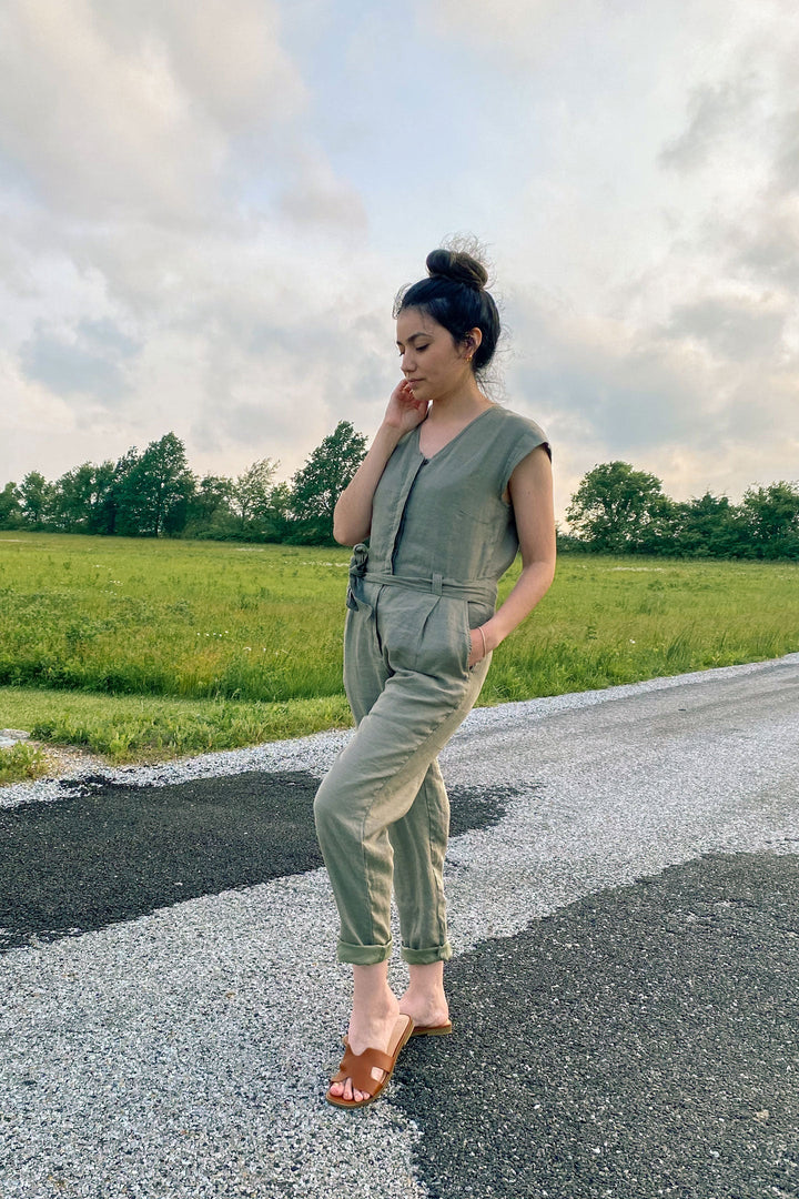 Evening Chai Jumpsuit - Dark Green