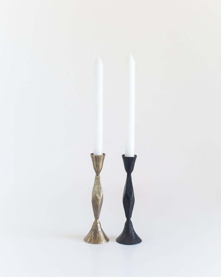 S/2 High Diamond Candlestands | Brass Finish