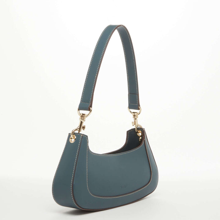 Susu The Emily Leather Baguette Bag - Blue