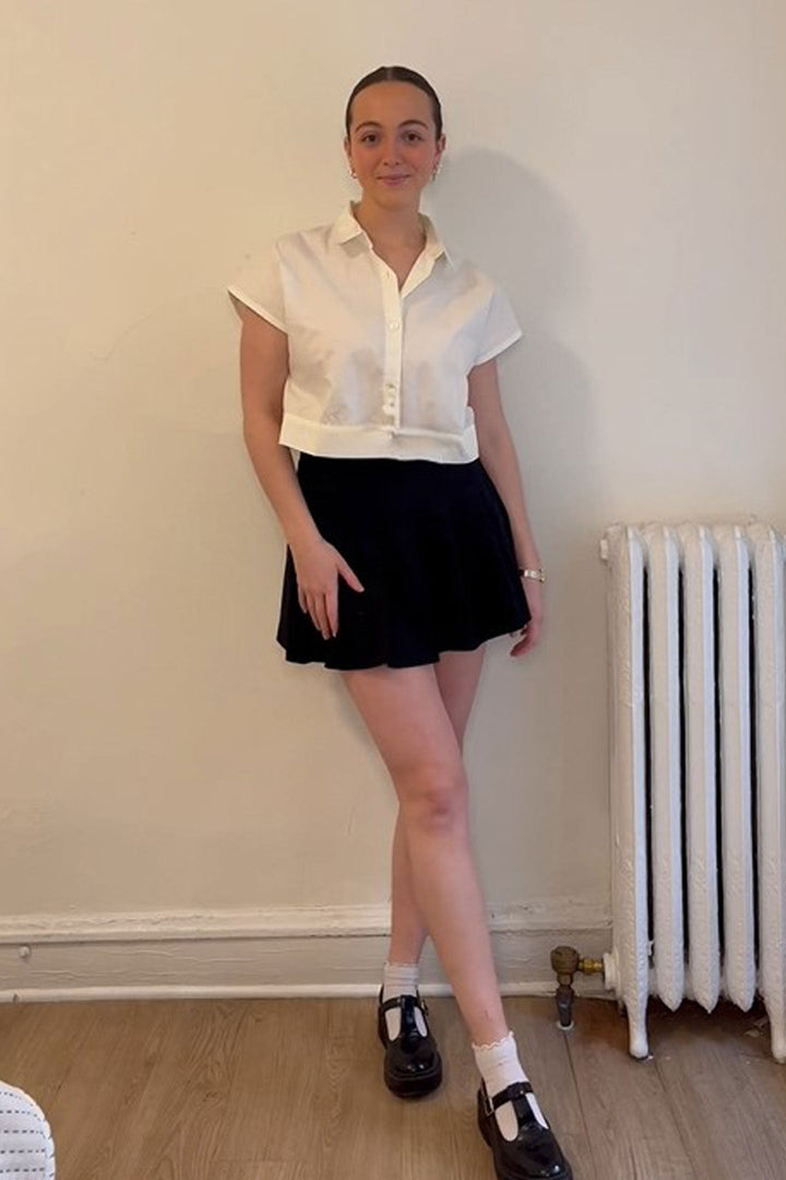 Oversized Crop Shirt - Off-white