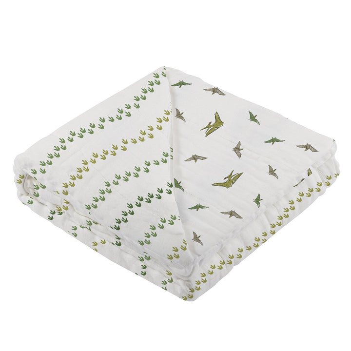 Dino Feet and Pteranodon Cotton Muslin Newcastle Blanket