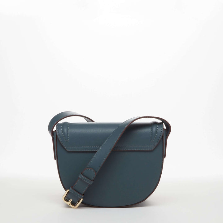 Susu The Sarah Blue Leather Crossbody Bag