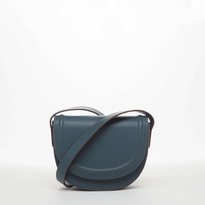 Susu The Sarah Blue Leather Crossbody Bag