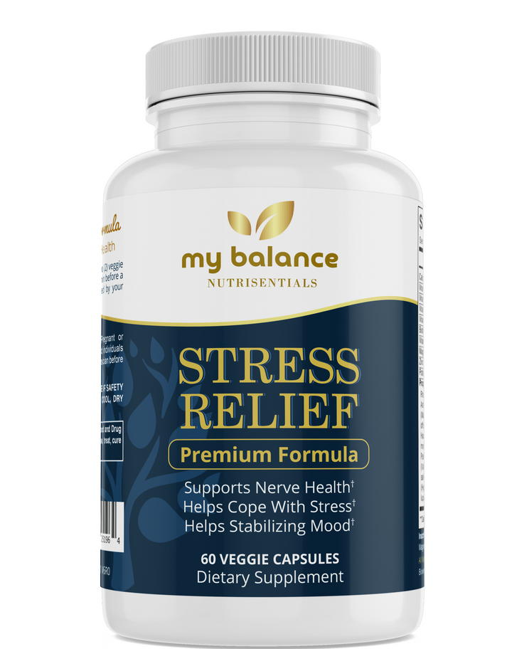 My Balance Stress Relief Supplement with Adaptogenic Herbs, 60 Veggie Capsules for Calm and Clarity